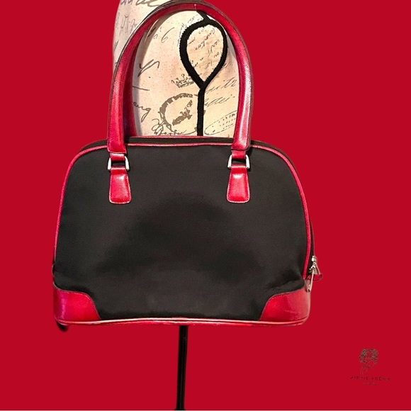 DVF Diane Von Furstenberg Spectator City Bag Black W Maroon OS - Picture 2 of 6